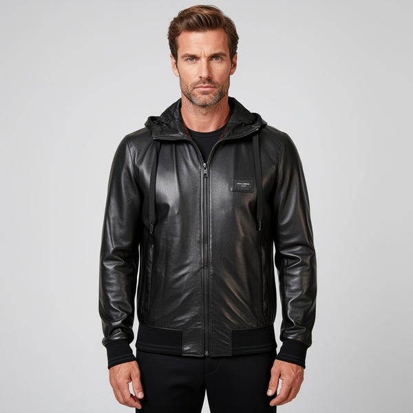 The Airborne Black Leather Jacket
