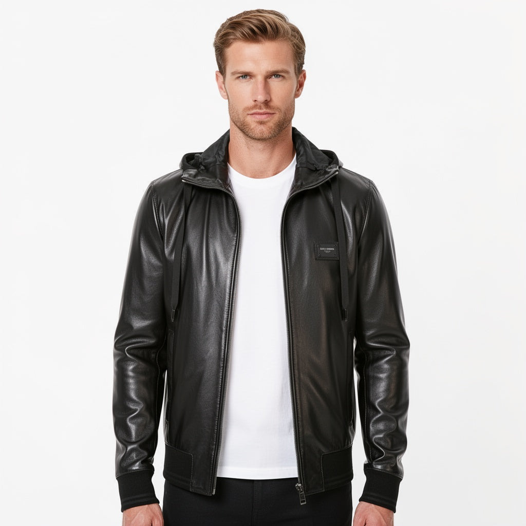 The Airborne Black Leather Jacket